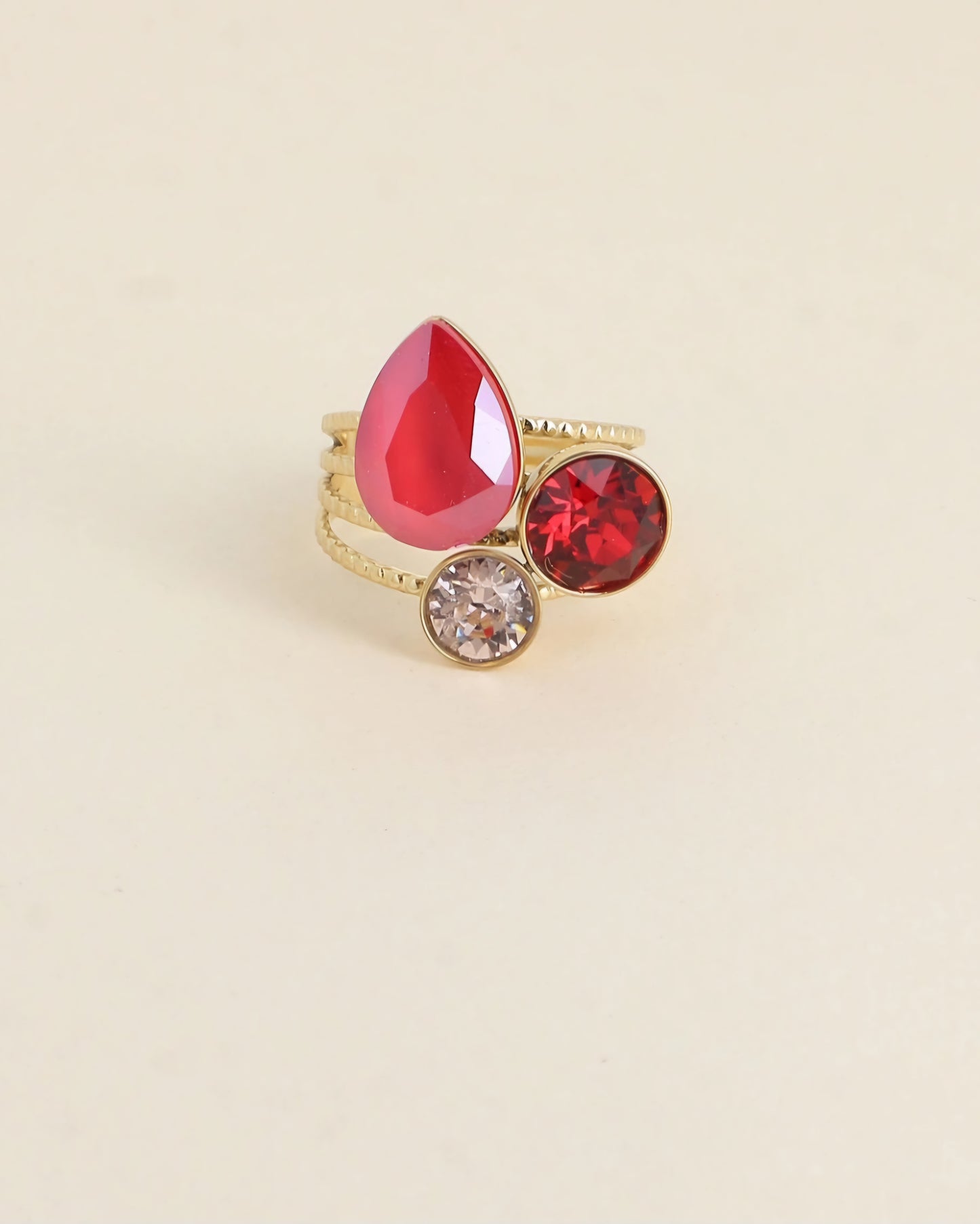 Bague trilogie goutte Swan 🔴